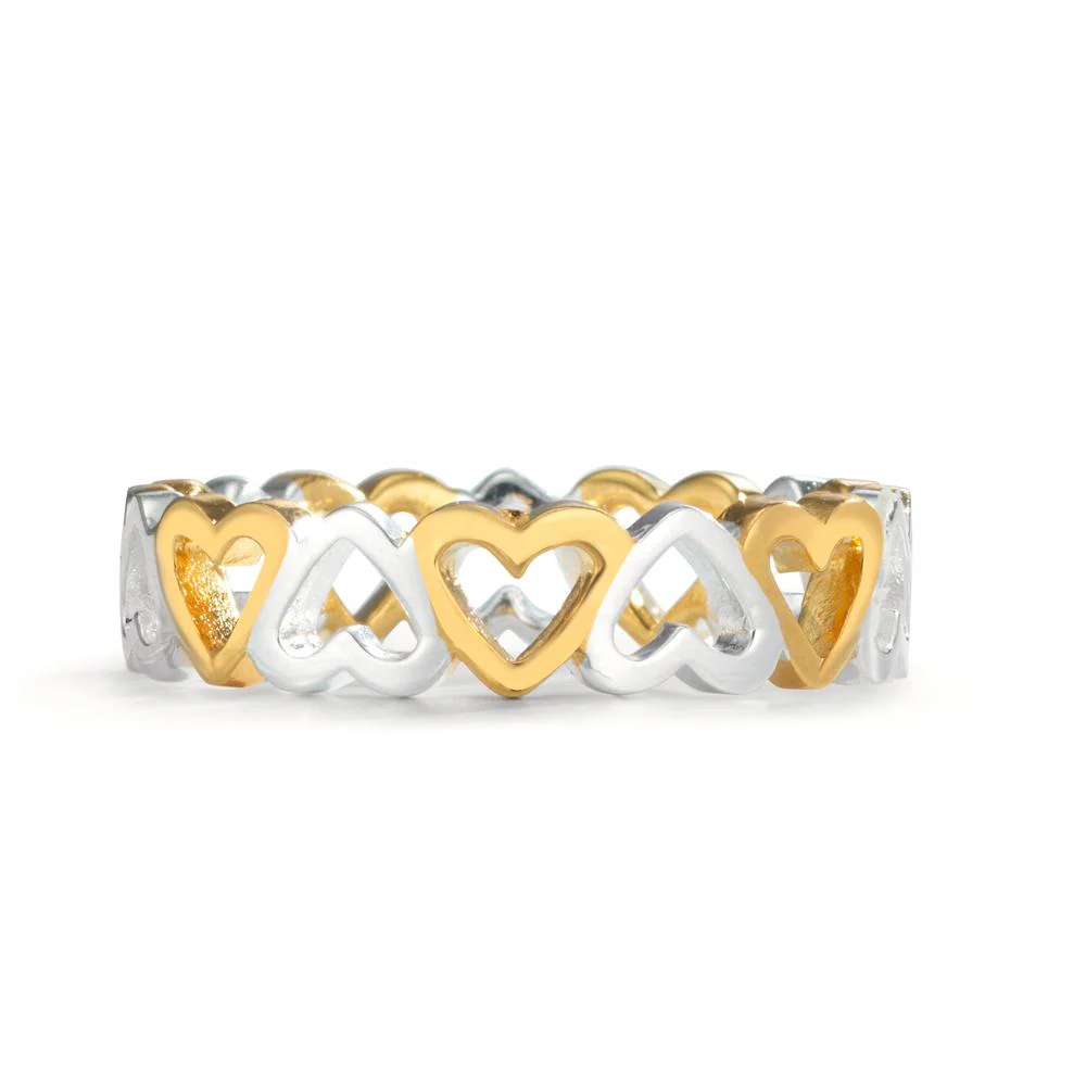 Anello Argento giallo bicolore Cuore - Image 2