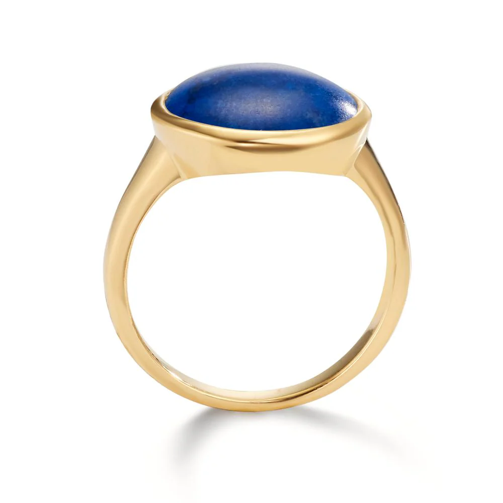 Anello Argento Lapislazzuli giallo dorato - Image 3