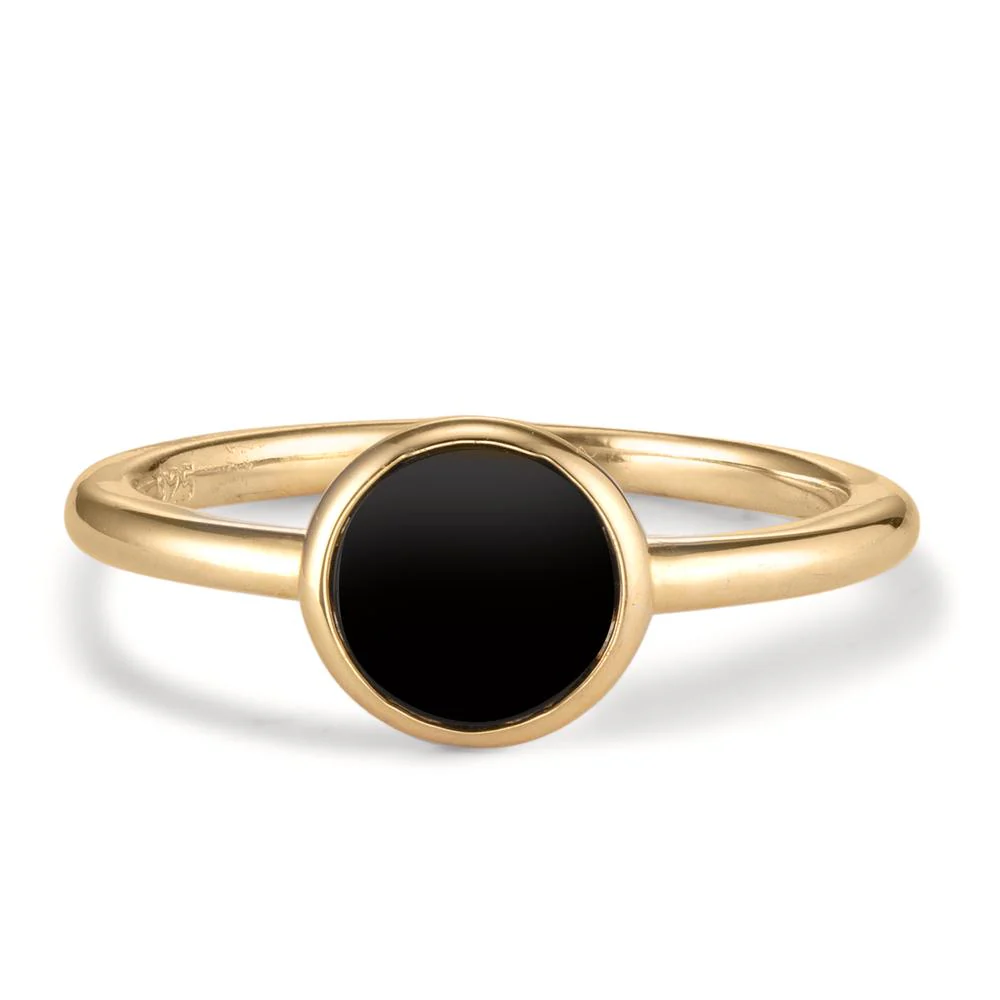Anello Argento Onice giallo dorato Ø7.5 mm - Image 2