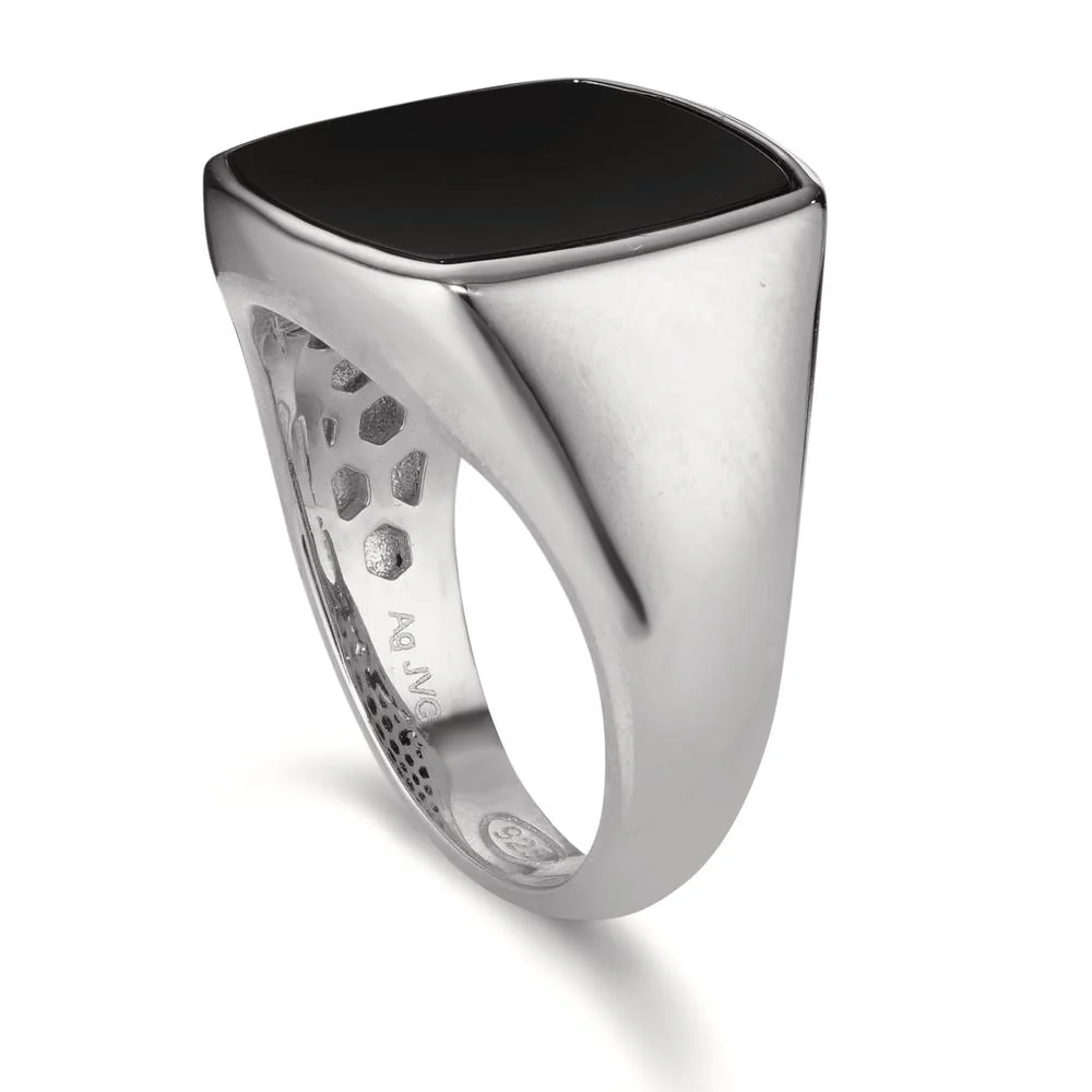 Anello Argento Onice rodiato - Image 3