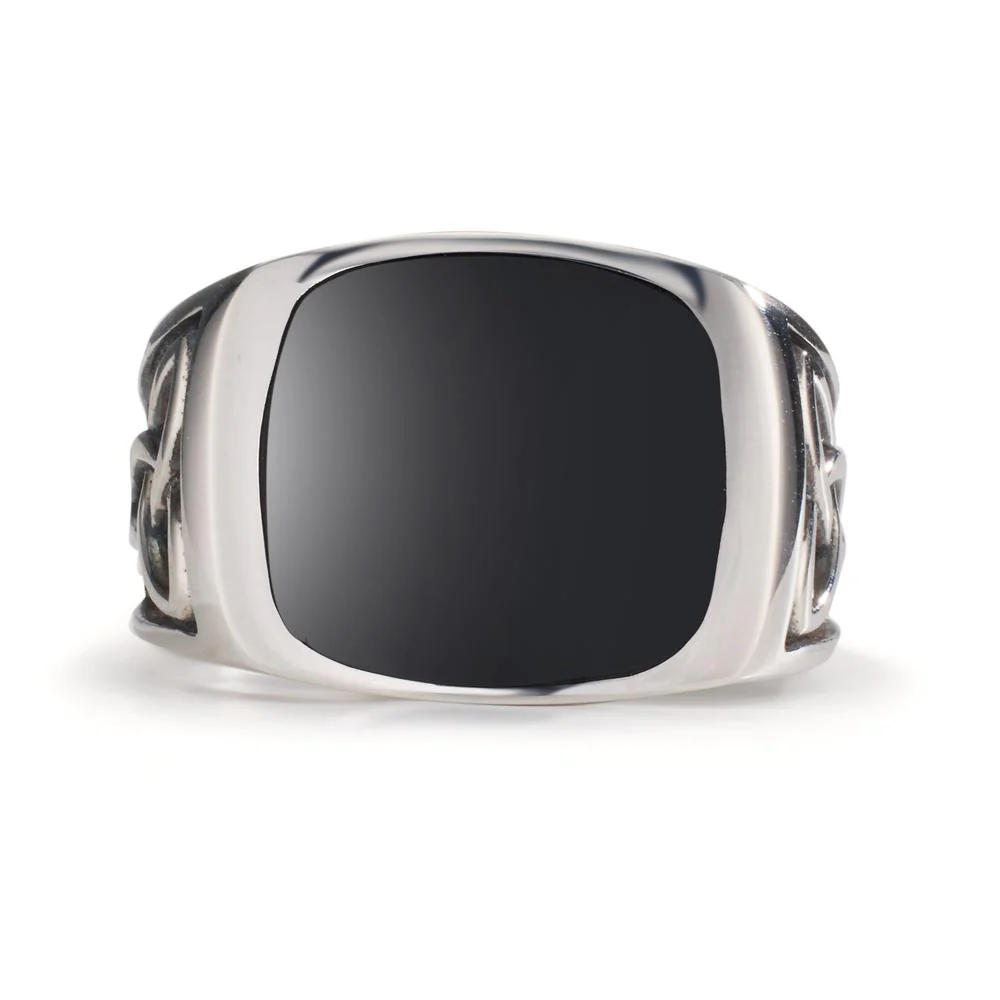 Anello Argento Onice rodiato - Image 3