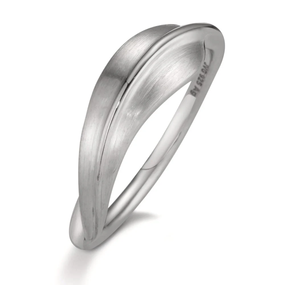 Anello Argento rodiato Foglio