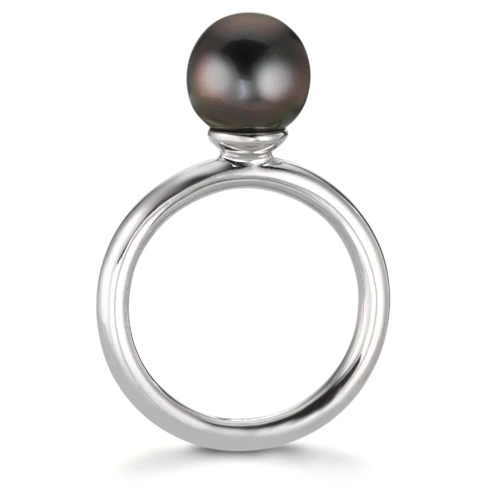 Anello Argento rodiato Perla di Tahiti 8-9 mm - Image 2