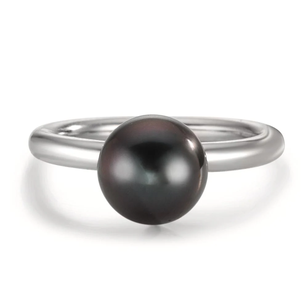 Anello Argento rodiato Perla di Tahiti 8-9 mm - Image 3