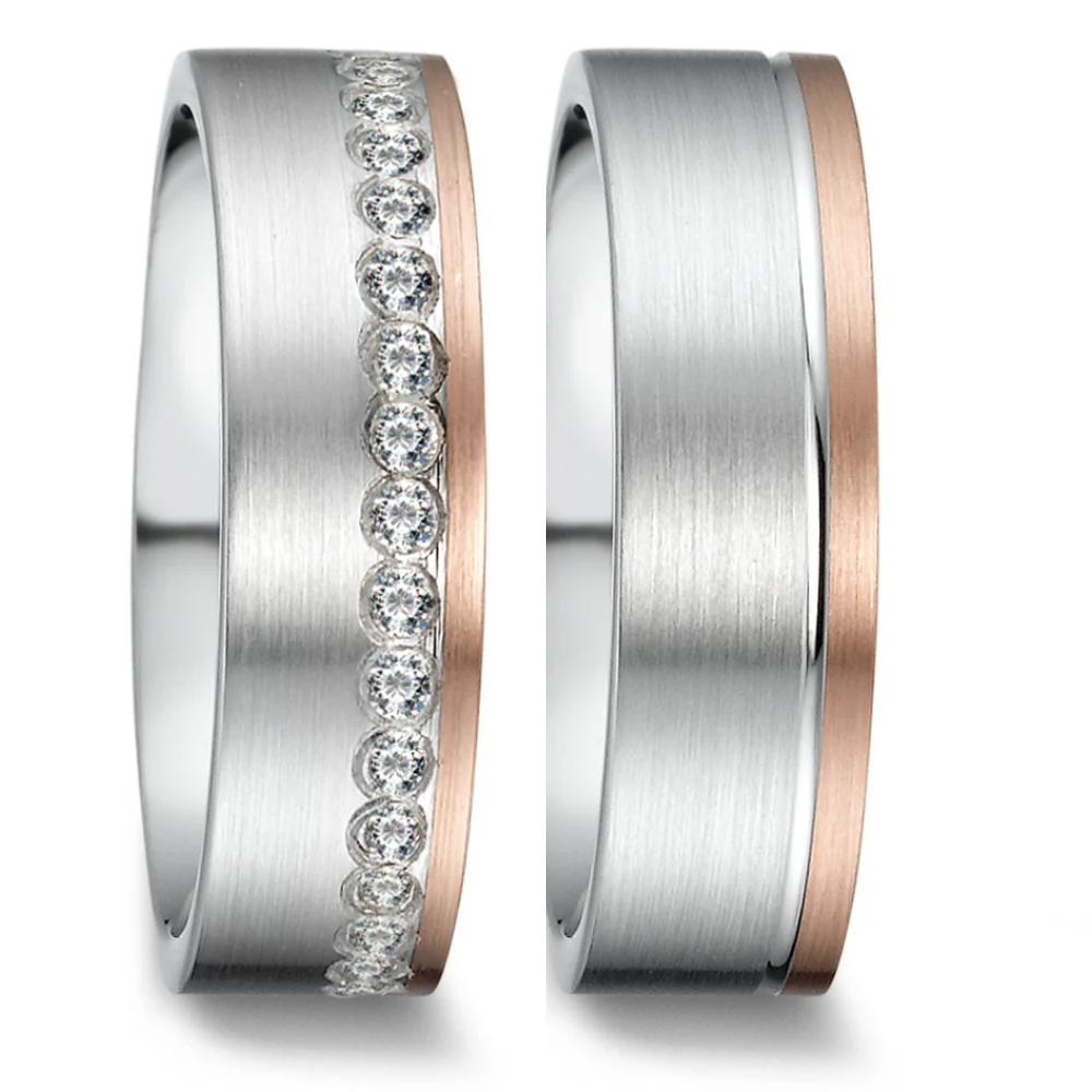 Anello Argento Zirconia rosa dorato - Image 2