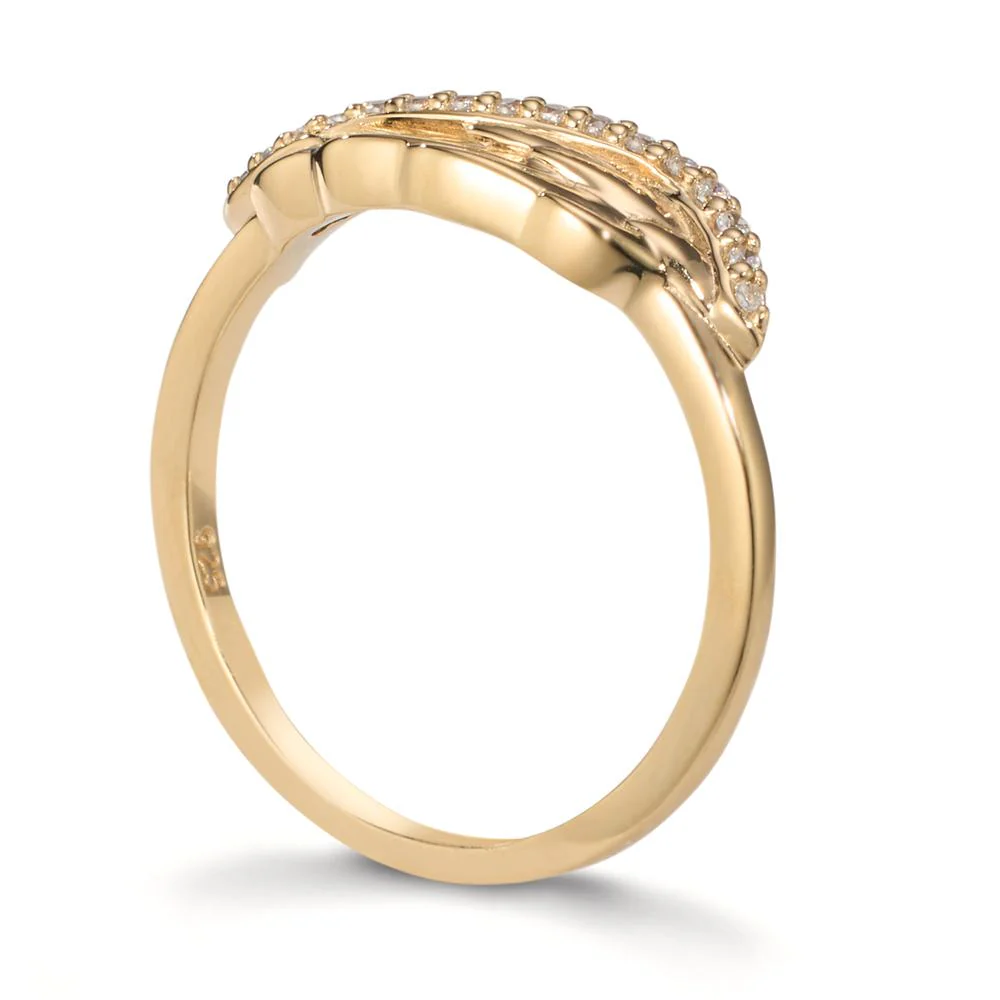 Anello Argento Zirconia 15 pietra giallo dorato Ala - Image 3
