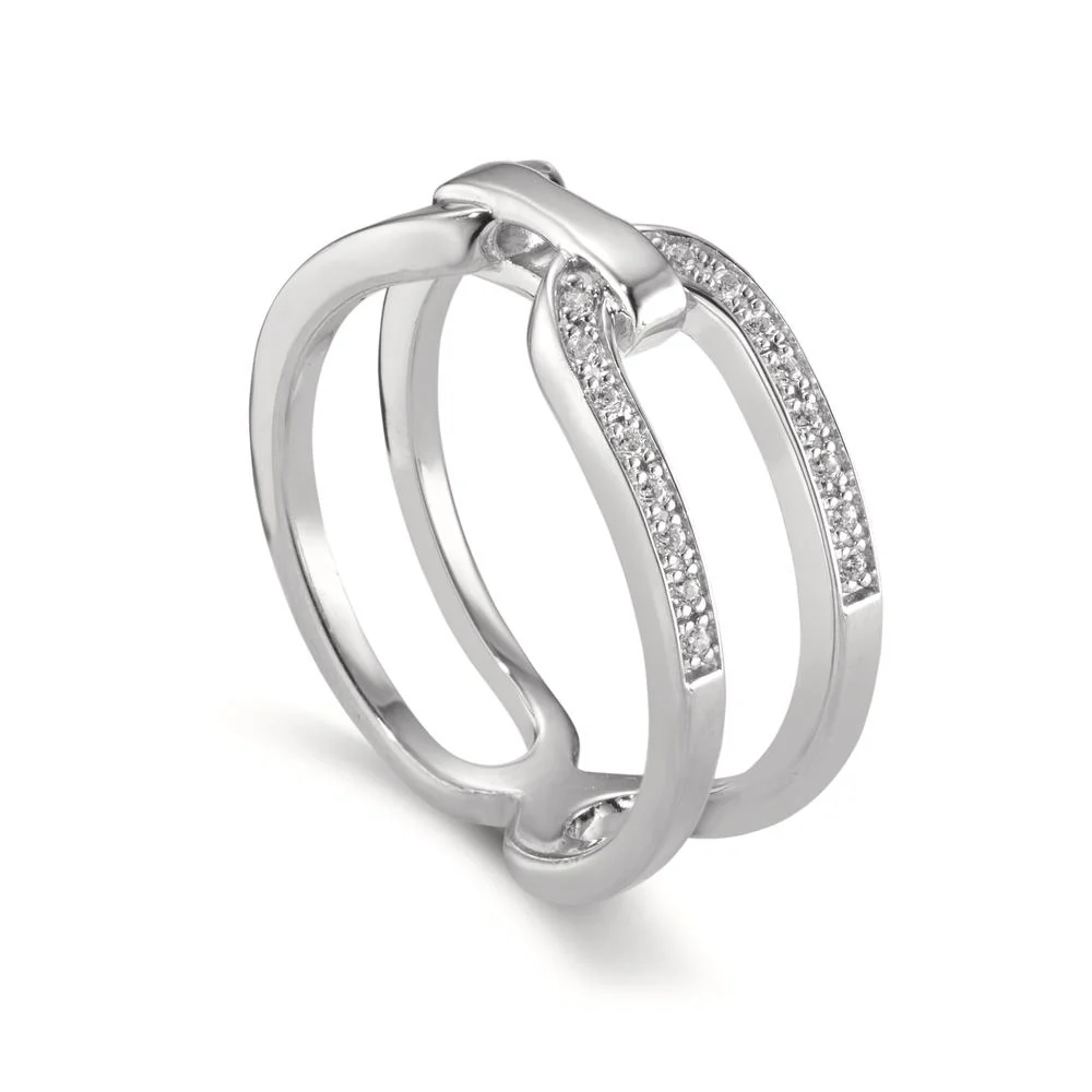 Anello Argento Zirconia 16 pietra rodiato - Image 2