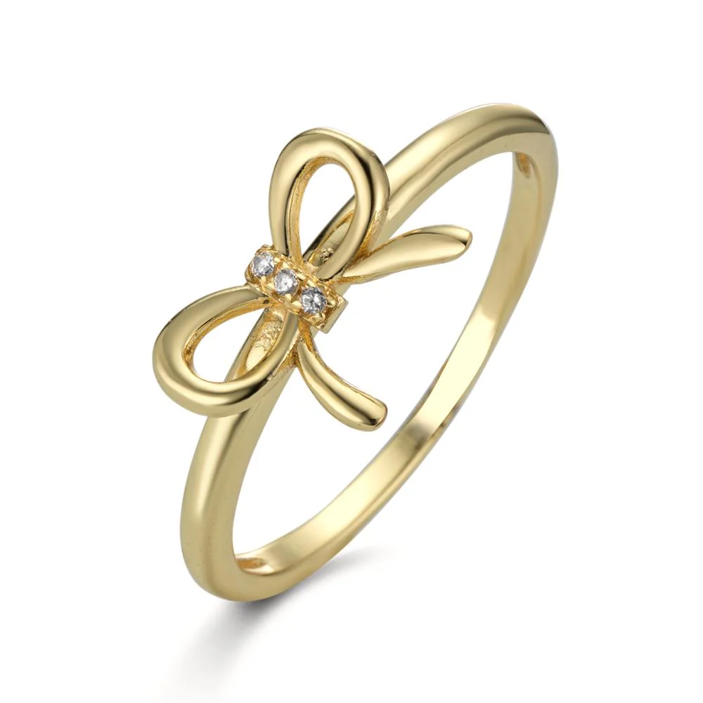 Anello Argento Zirconia 3 pietra giallo dorato Maglia
