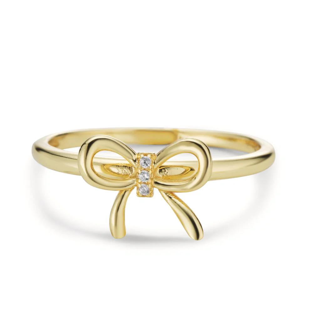 Anello Argento Zirconia 3 pietra giallo dorato Maglia - Image 2