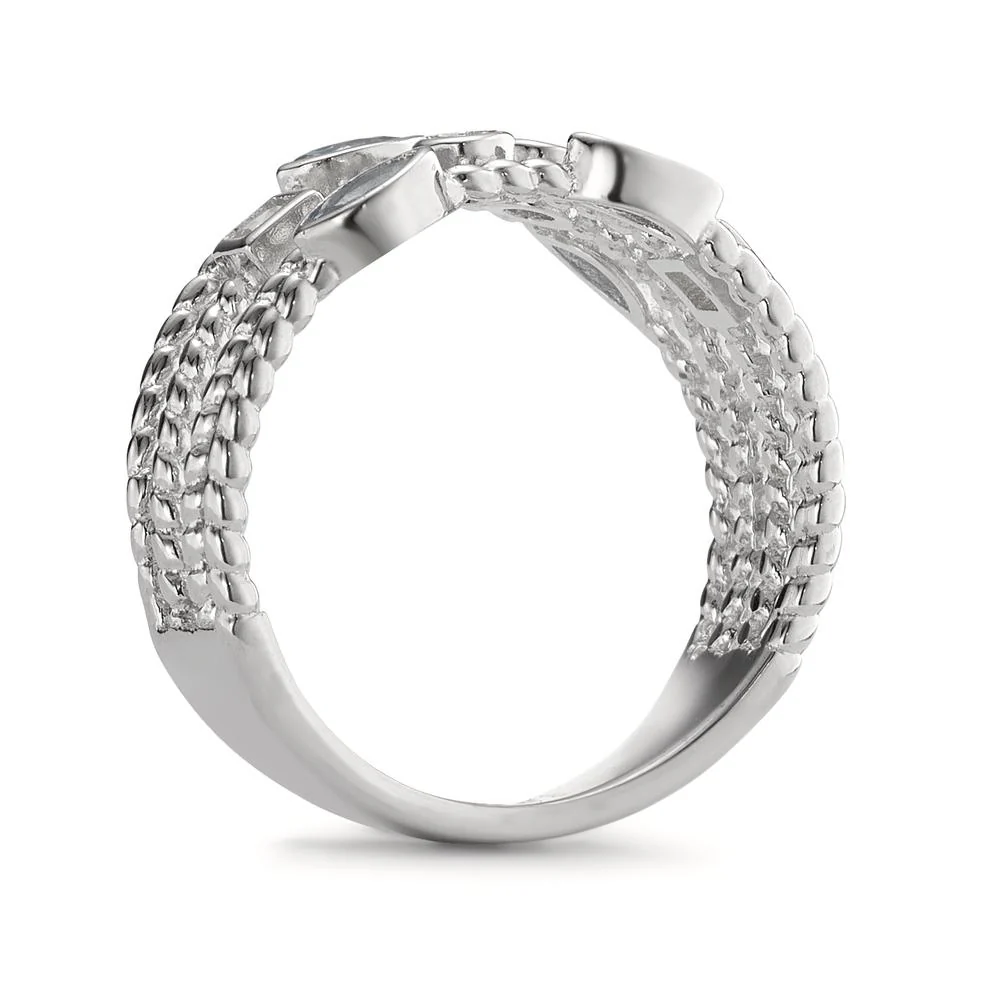 Anello Argento Zirconia blu rodiato - Image 3