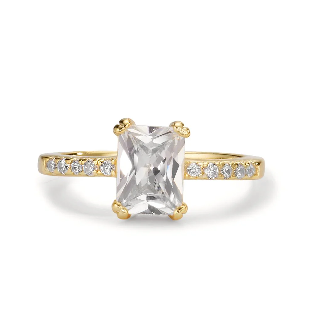 Anello Argento Zirconia giallo dorato - Image 3