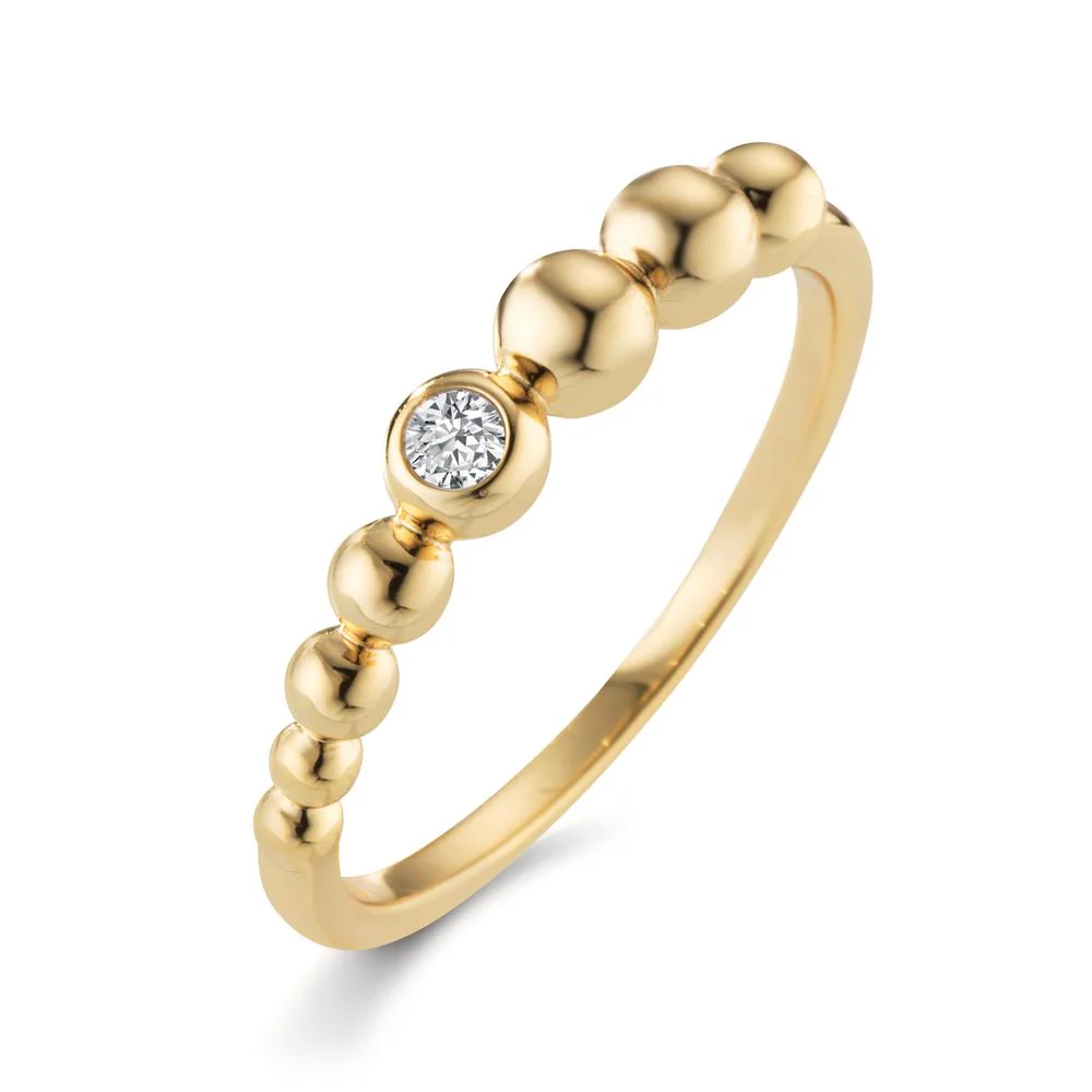 Anello Argento Zirconia giallo dorato