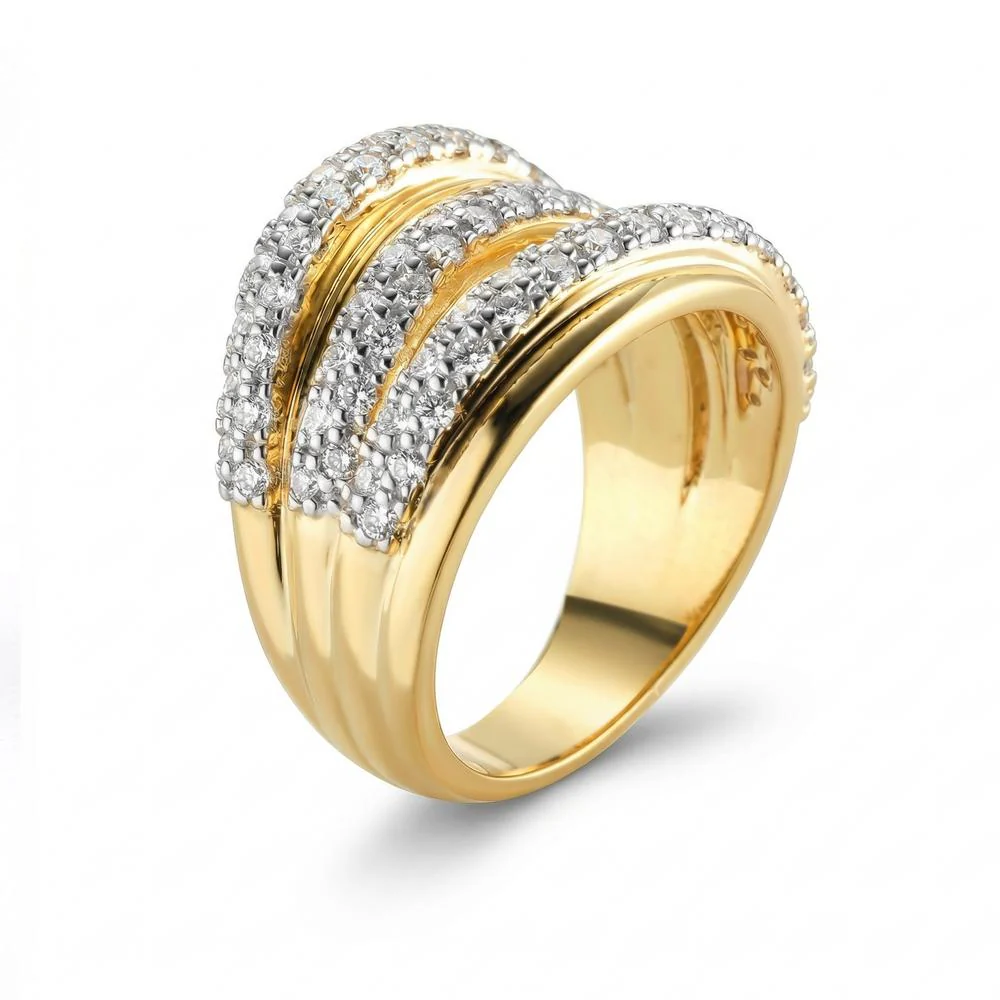 Anello Argento Zirconia giallo dorato - Image 3