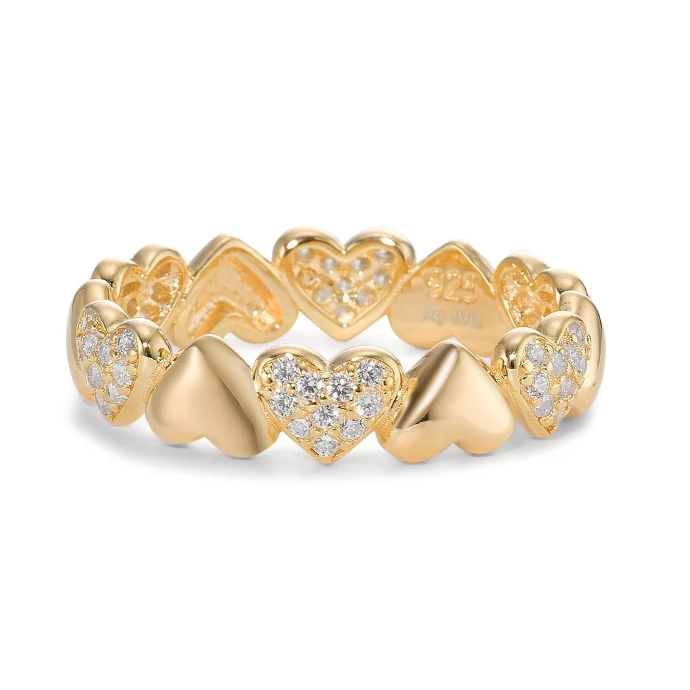 Anello Argento Zirconia giallo dorato Cuore - Image 2