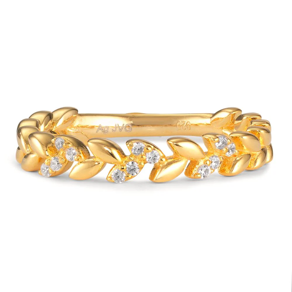 Anello Argento Zirconia giallo dorato Foglio - Image 2