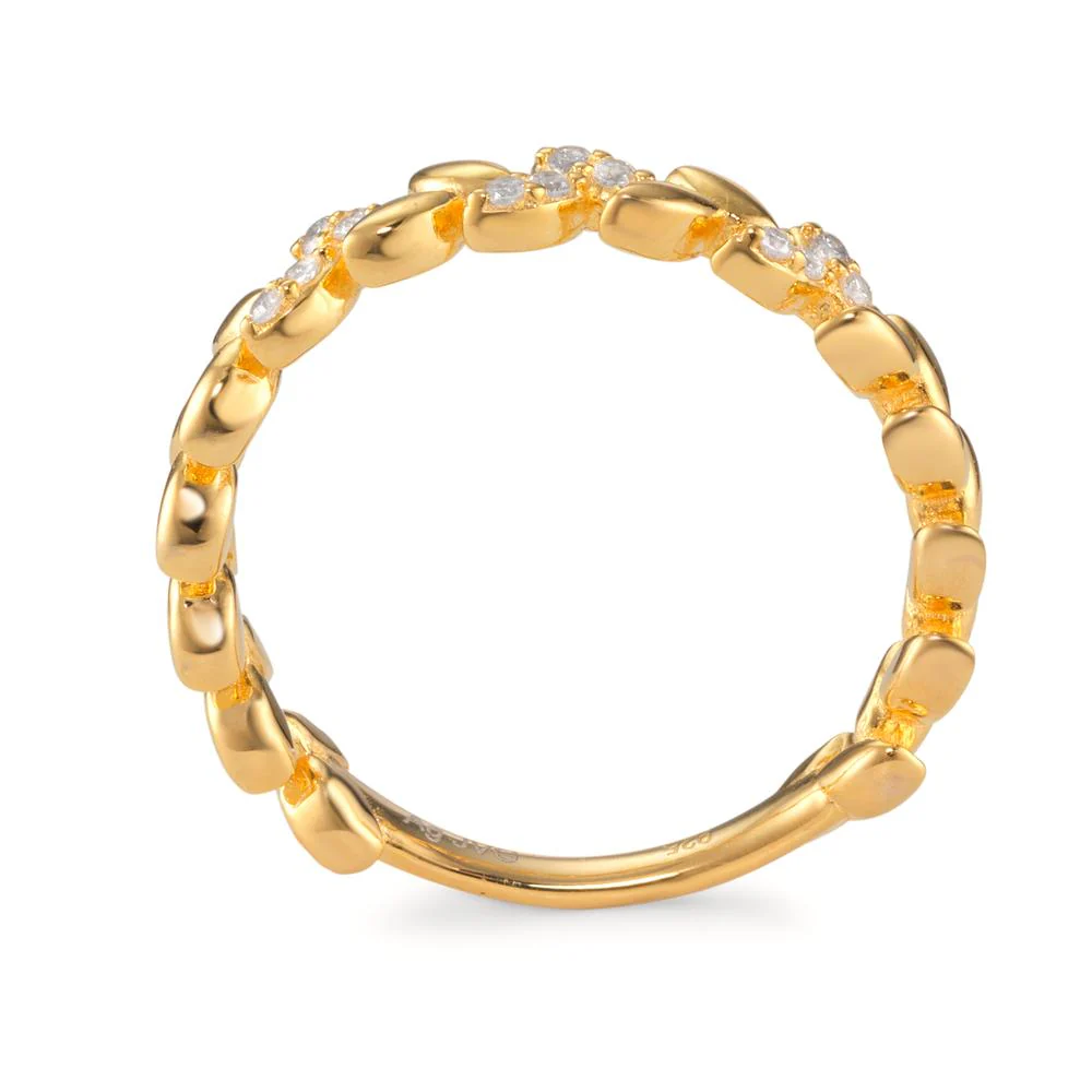 Anello Argento Zirconia giallo dorato Foglio - Image 3
