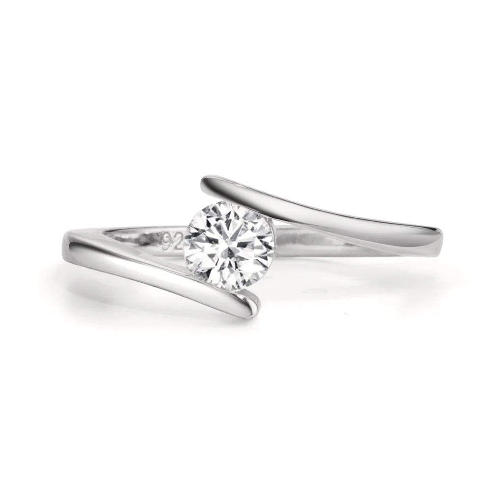 Anello Argento Zirconia rodiato - Image 3