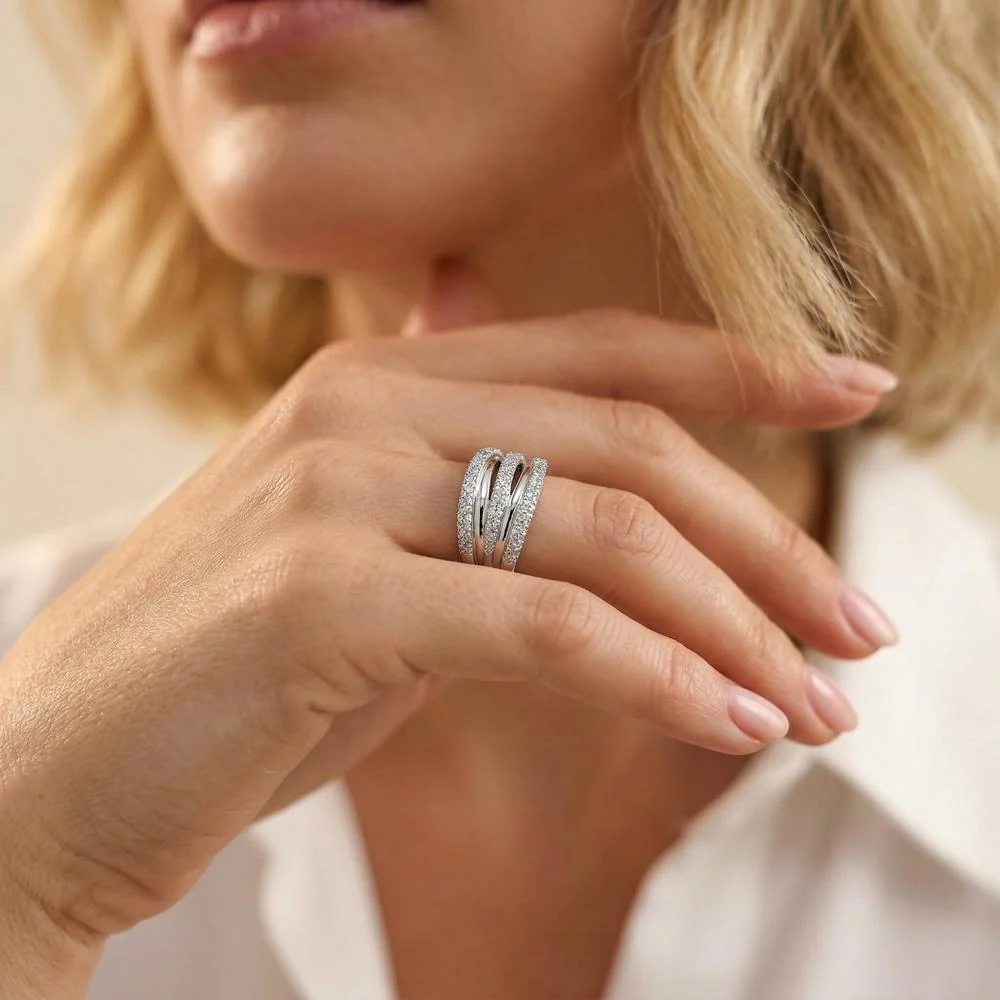 Anello Argento Zirconia rodiato - Image 4