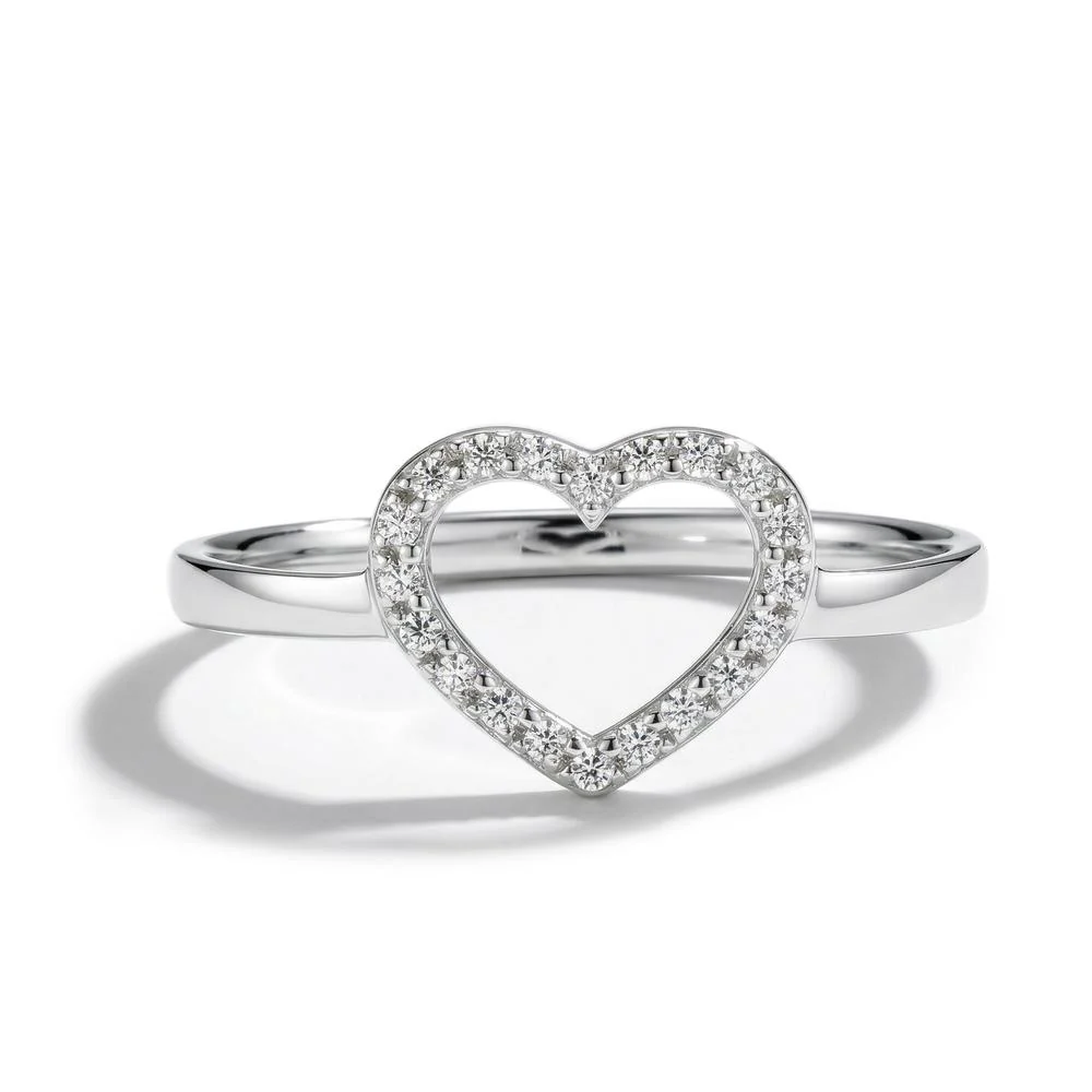 Anello Argento Zirconia rodiato Cuore Ø8.5 mm - Image 2