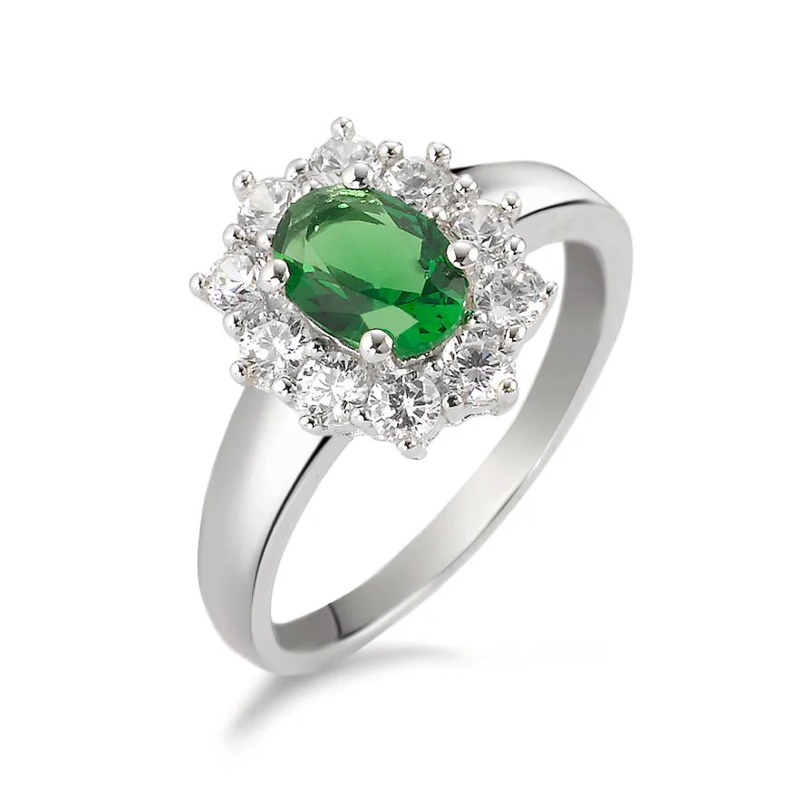 Anello Argento Zirconia verde