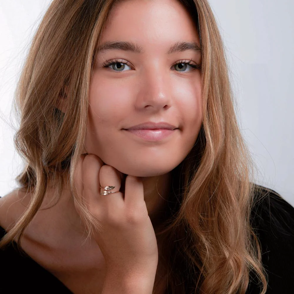 Anello Bronzo giallo dorato Piuma - Image 3
