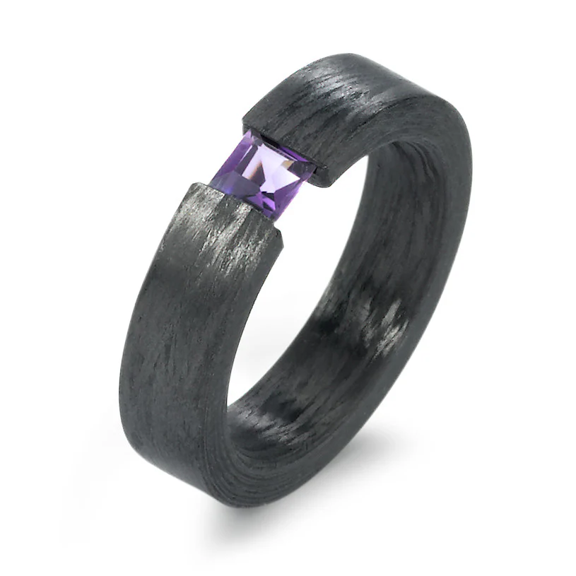 Anello Carbonio Ametista