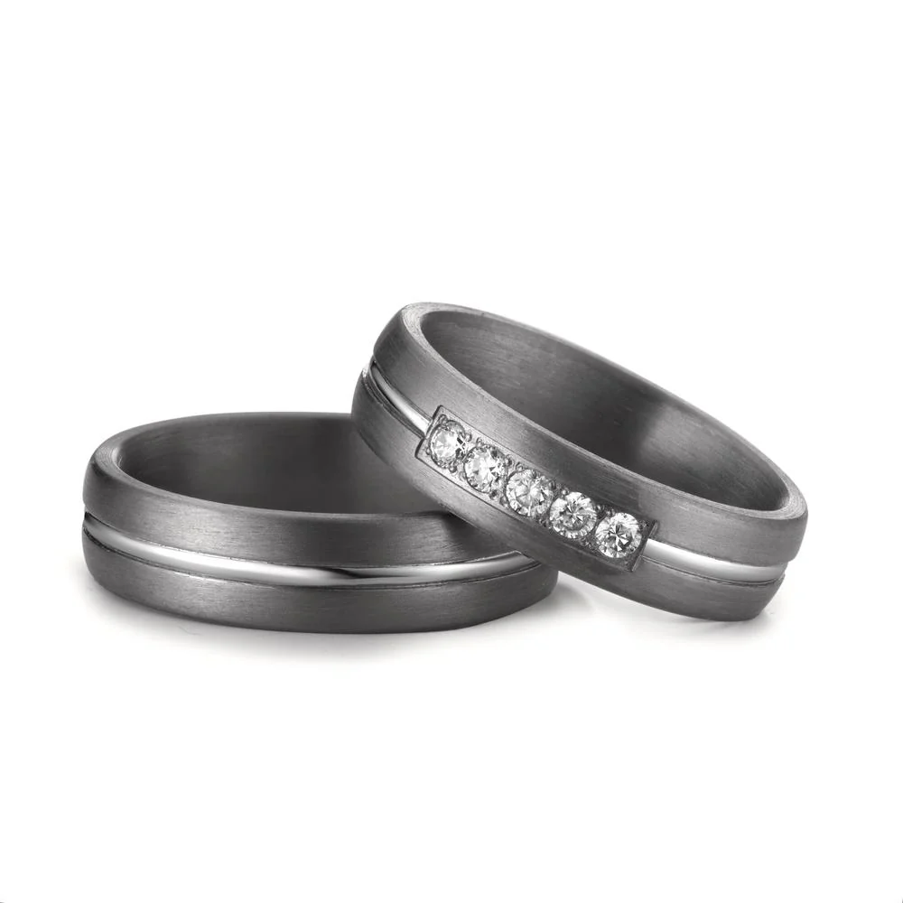 Anello del partner 999 Tantalio Zirconia 5 pietra - Image 3