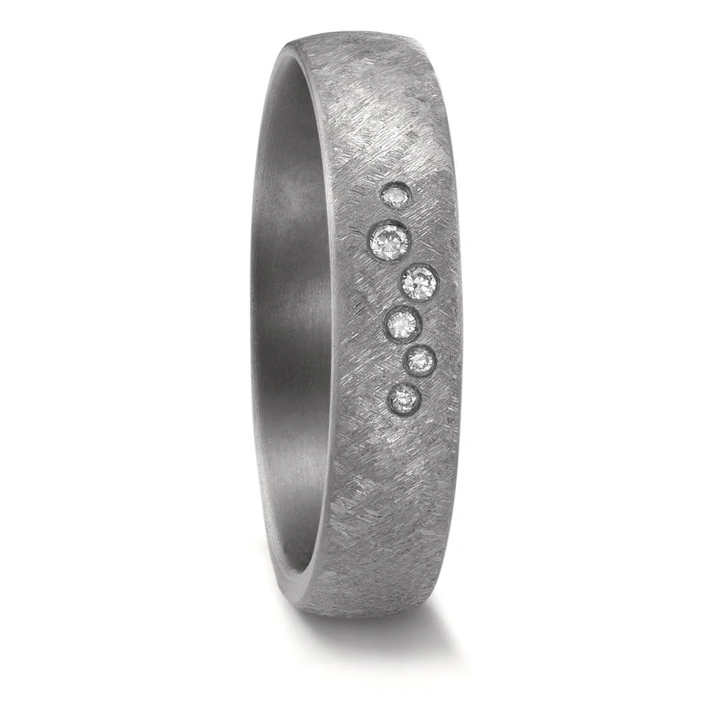 Anello del partner 999 Tantalio Diamante 0.045 ct, 6 pietra, w-si