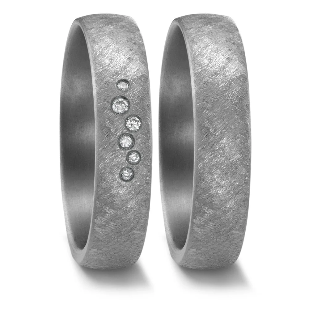 Anello del partner 999 Tantalio Diamante 0.045 ct, 6 pietra, w-si - Image 2