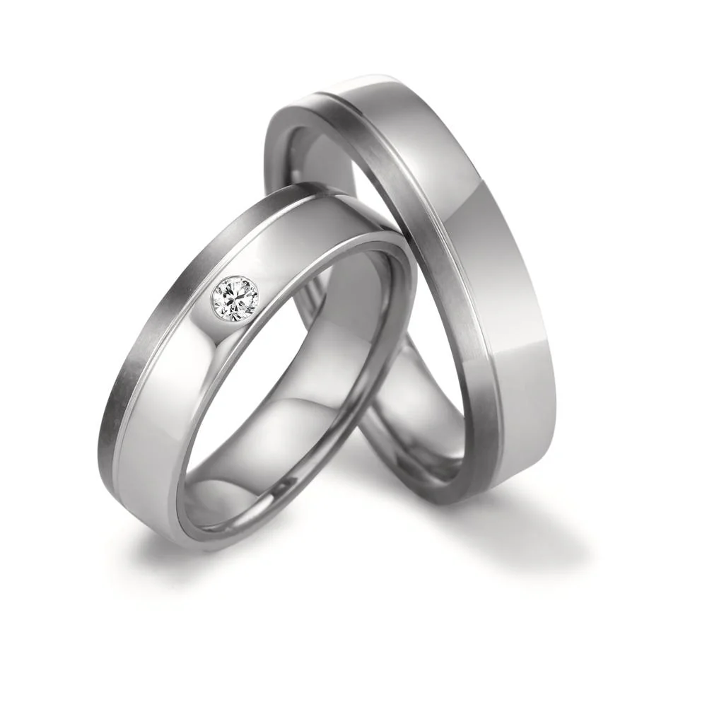 Anello del partner 999 Tantalio, Platino 950 Diamante 0.04 ct, w-si - Image 3