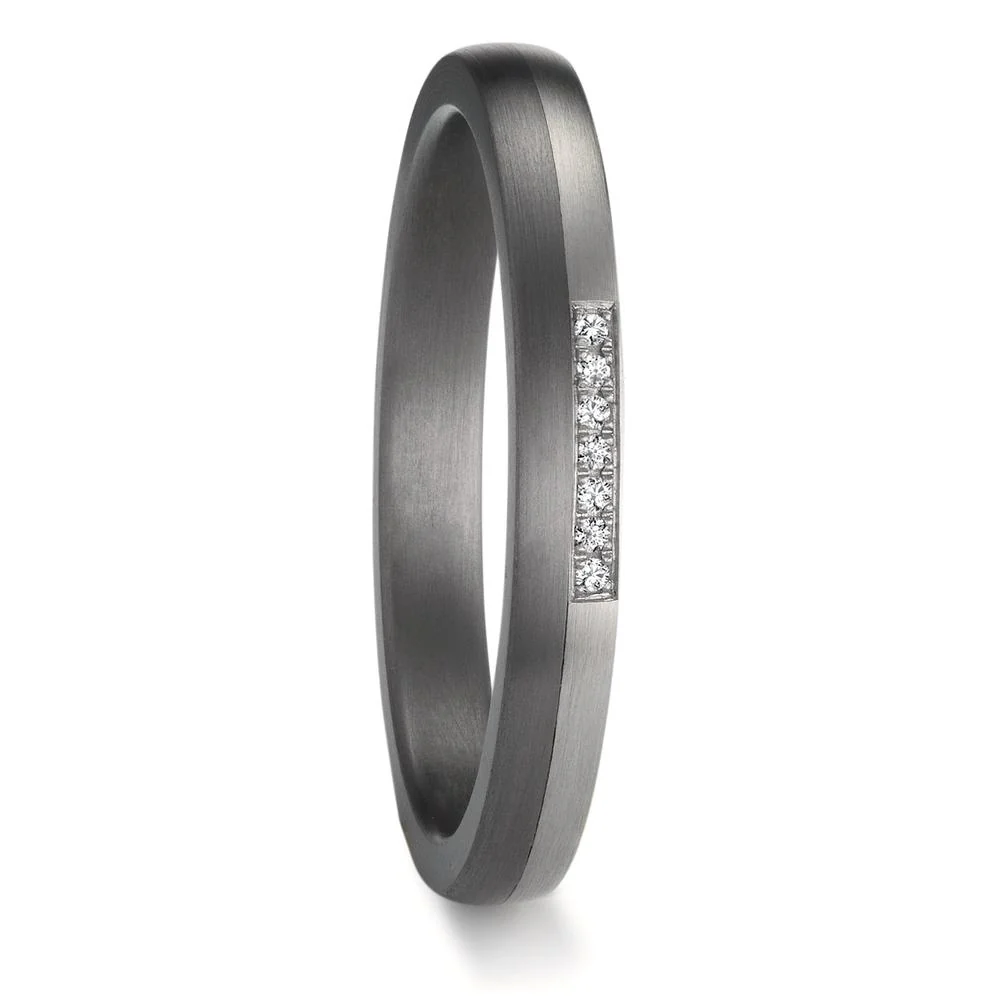 Anello del partner 999 Tantalio, Platino 950 Diamante 0.025 ct, 7 pietra, w-si