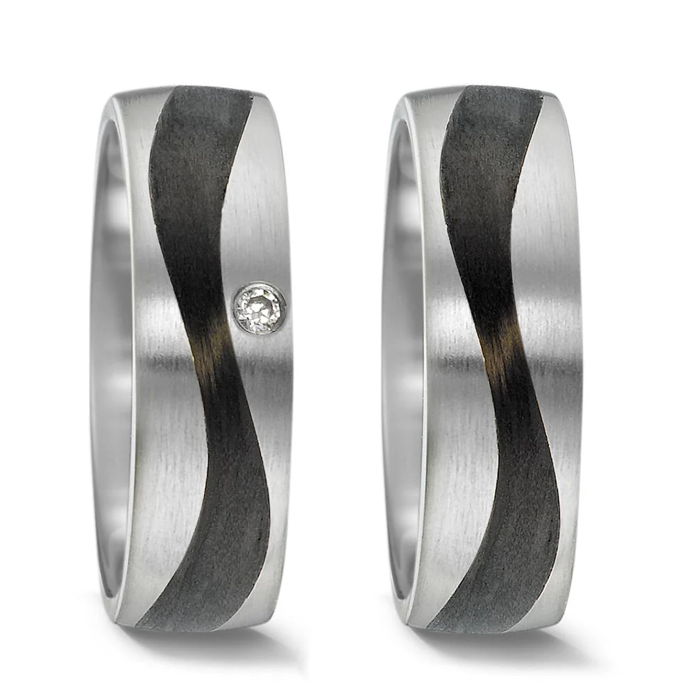 Anello del partner Acciaio inossidabile, Carbonio Zirconia - Image 2