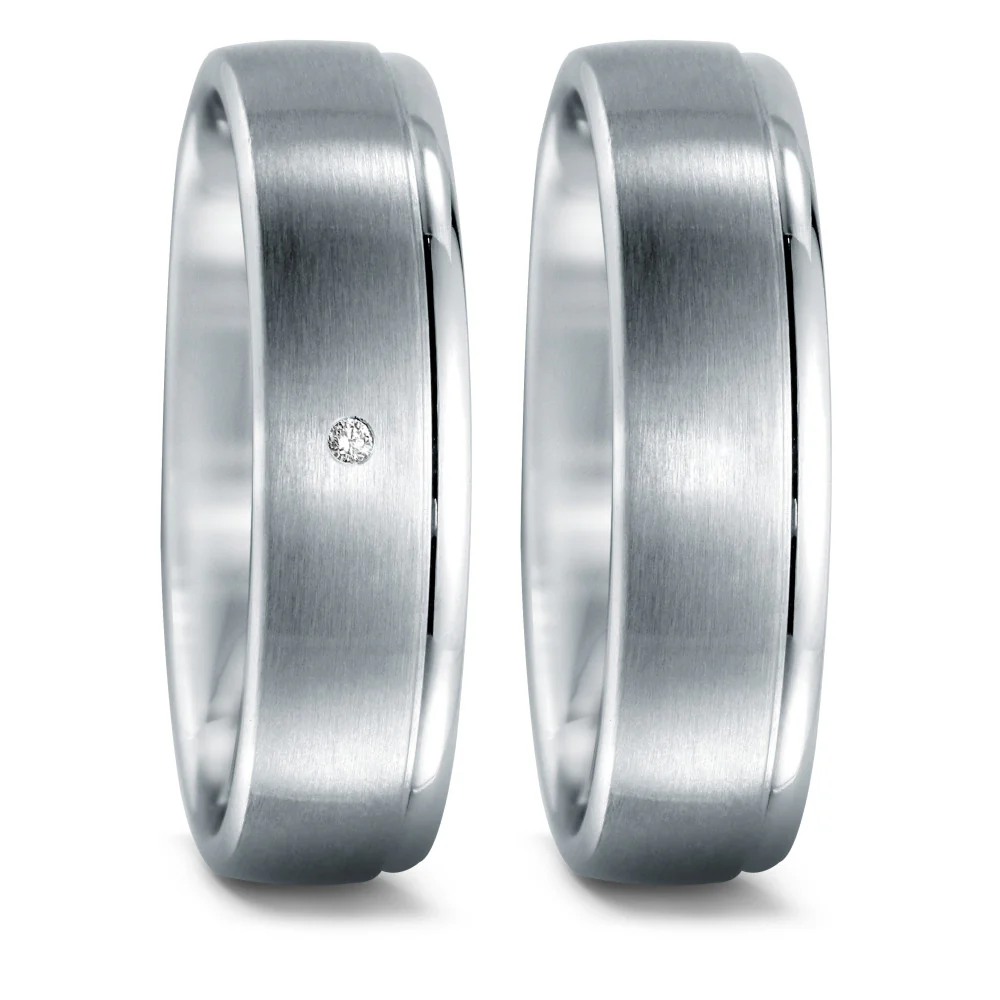 Anello del partner Acciaio inossidabile Diamante 0.02 ct, w-si - Image 2