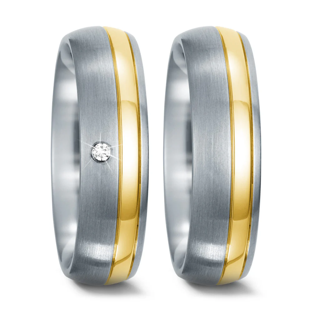 Anello del partner Acciaio inossidabile dorato - Image 2