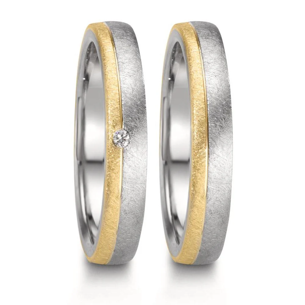 Anello del partner Acciaio inossidabile, Oro giallo 375/9K - Image 2