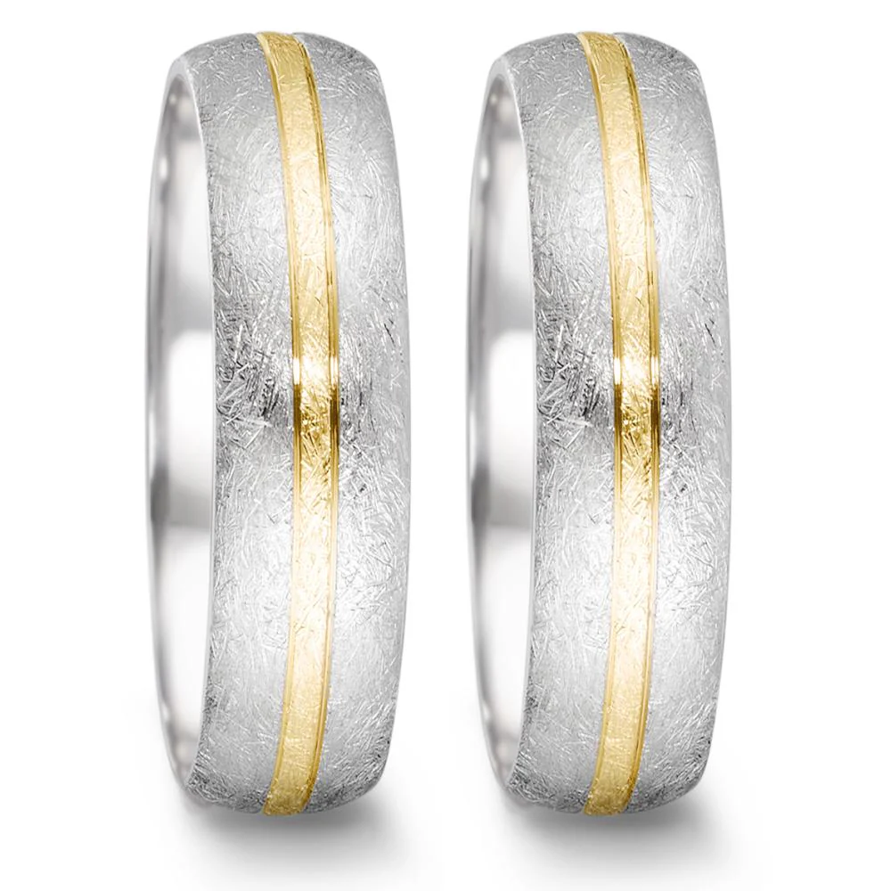 Anello del partner Acciaio inossidabile, Oro giallo 750/18 carati - Image 2