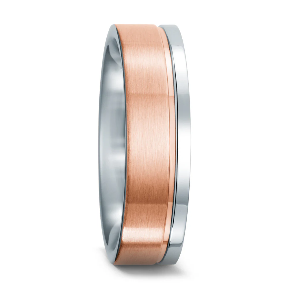 Anello del partner Acciaio inossidabile rosa rivestito in PVD