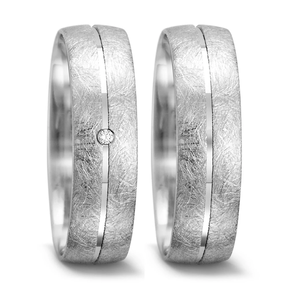 Anello del partner Oro bianco 750/18 carati Diamante 0.01 ct, tw-vsi - Image 2