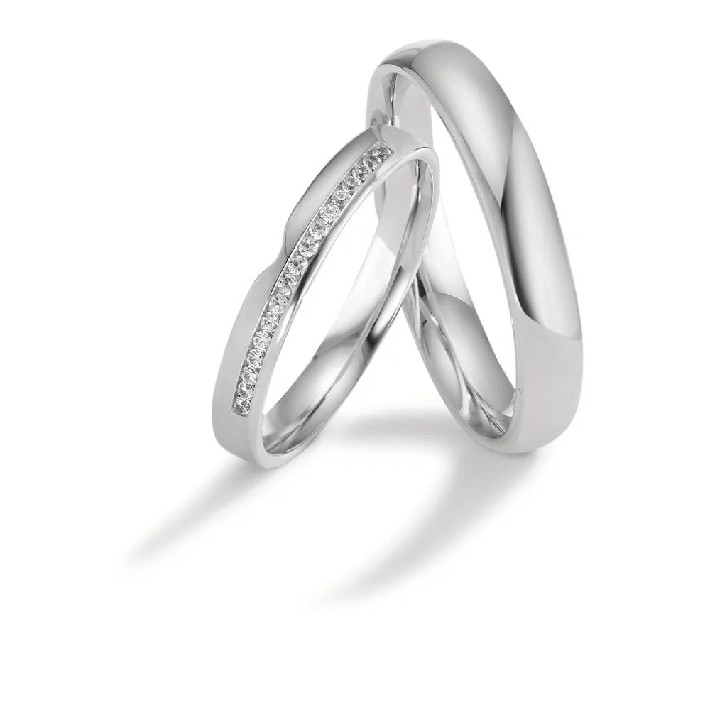 Anello del partner Oro bianco 750/18 carati Diamante 0.085 ct, 17 pietra, tw-vsi - Image 6