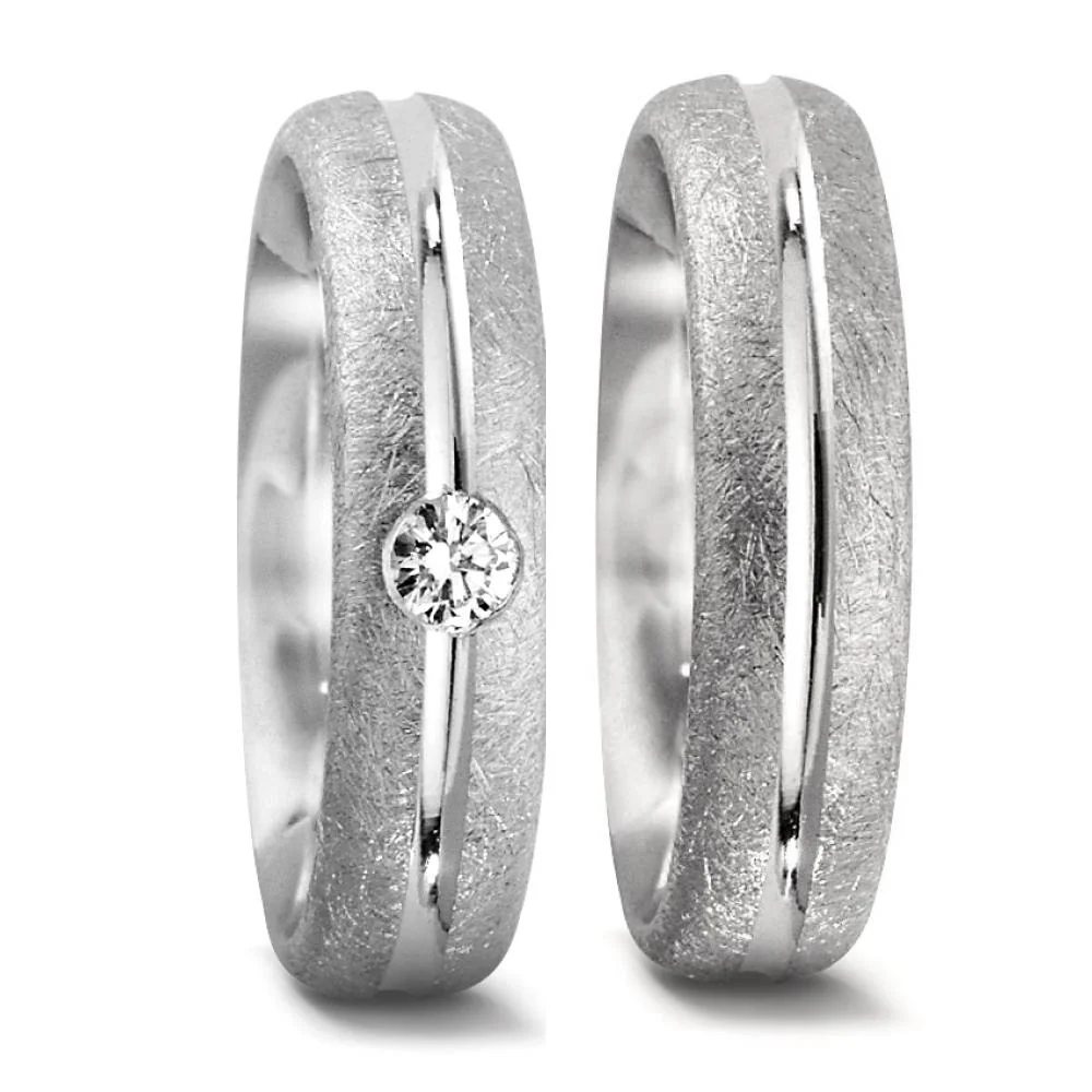 Anello del partner Oro bianco 750/18 carati Diamante 0.07 ct, tw-si - Image 2