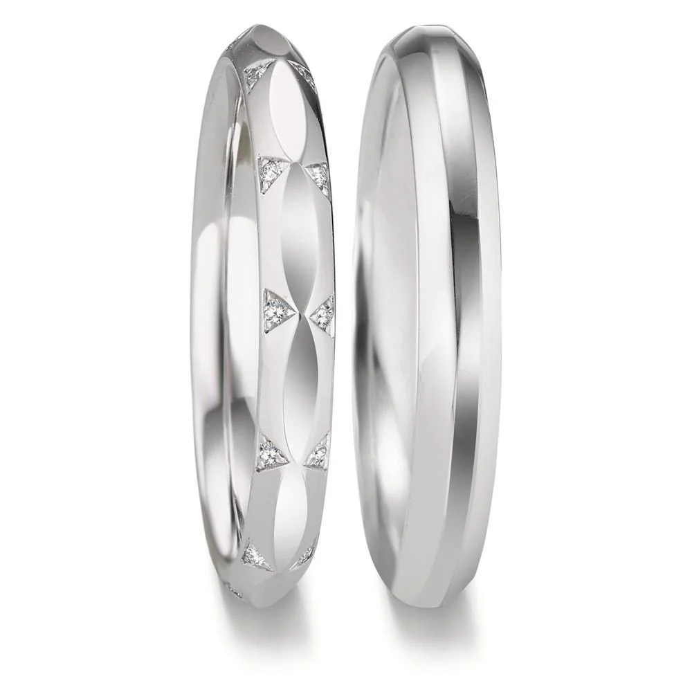 Anello del partner Oro bianco 750/18 carati Diamante 0.072 ct, 24 pietra, w-vsi - Image 2