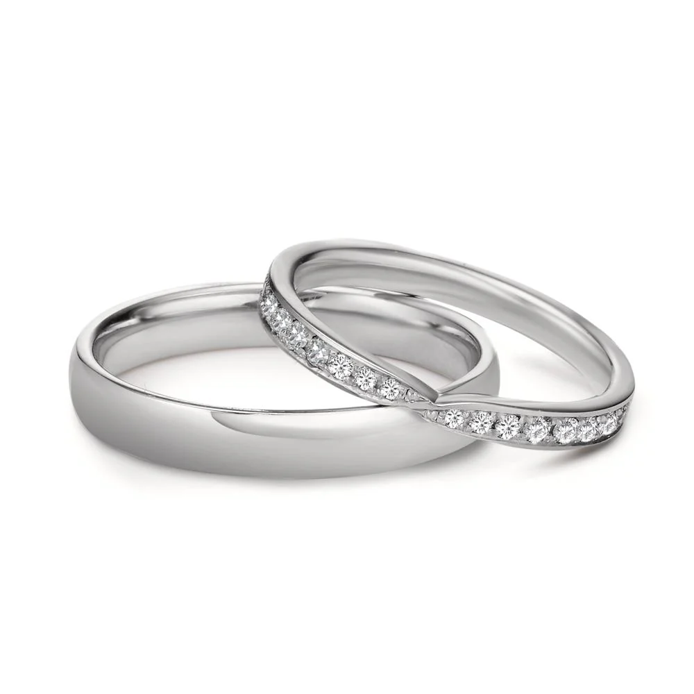Anello del partner Oro bianco 750/18 carati Diamante 0.226 ct, 18 pietra, tw-vsi - Image 5