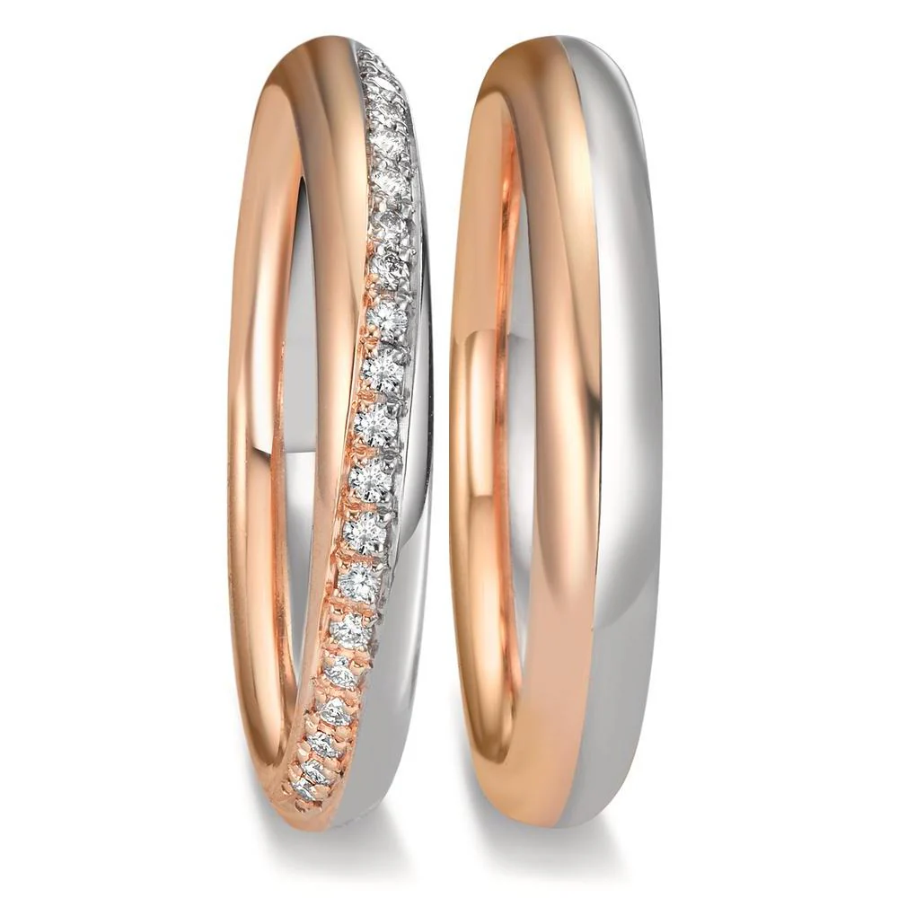 Anello del partner Oro bianco 750/18 carati, Oro rosa 750/18 carati - Image 2