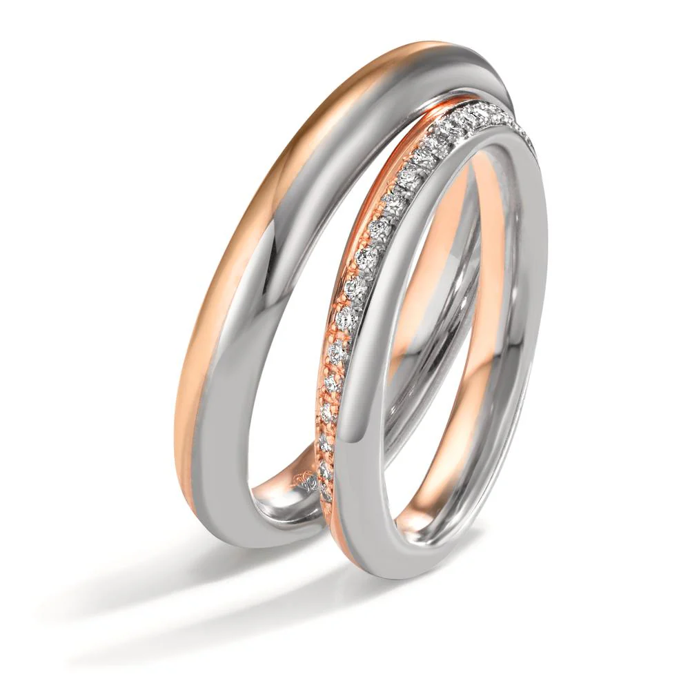 Anello del partner Oro bianco 750/18 carati, Oro rosa 750/18 carati - Image 3