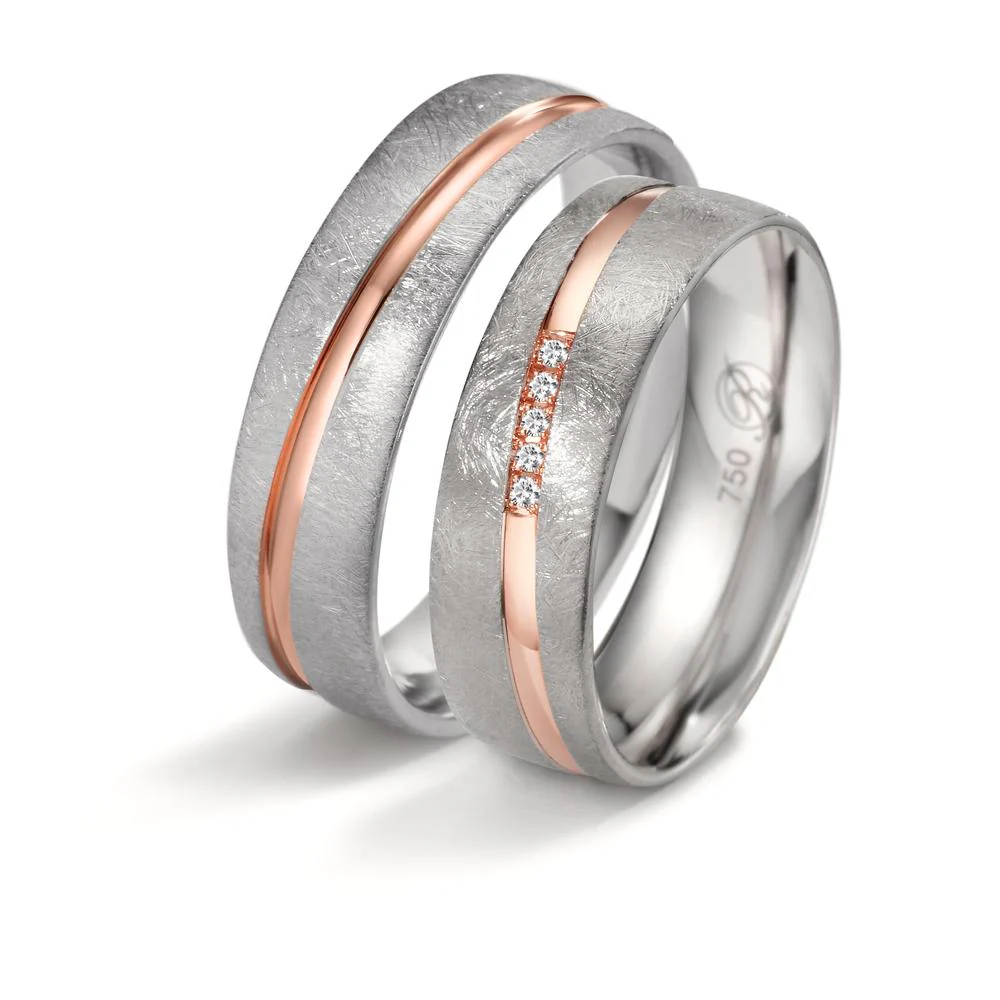 Anello del partner Oro bianco 750/18 carati, Oro rosso 750/18 carati - Image 3