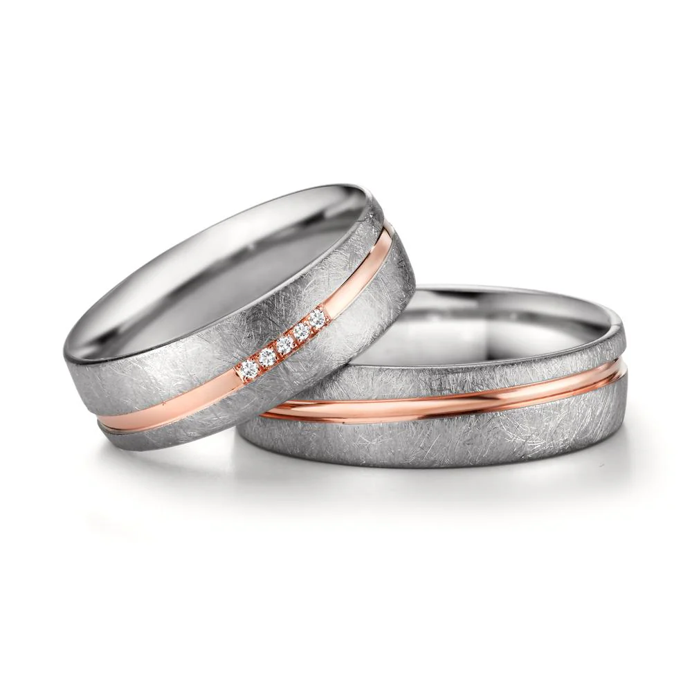 Anello del partner Oro bianco 750/18 carati, Oro rosso 750/18 carati - Image 4
