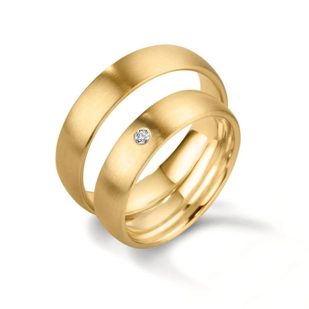 Anello del partner Oro giallo 750/18 carati Diamante 0.04 ct, w-si - Image 2