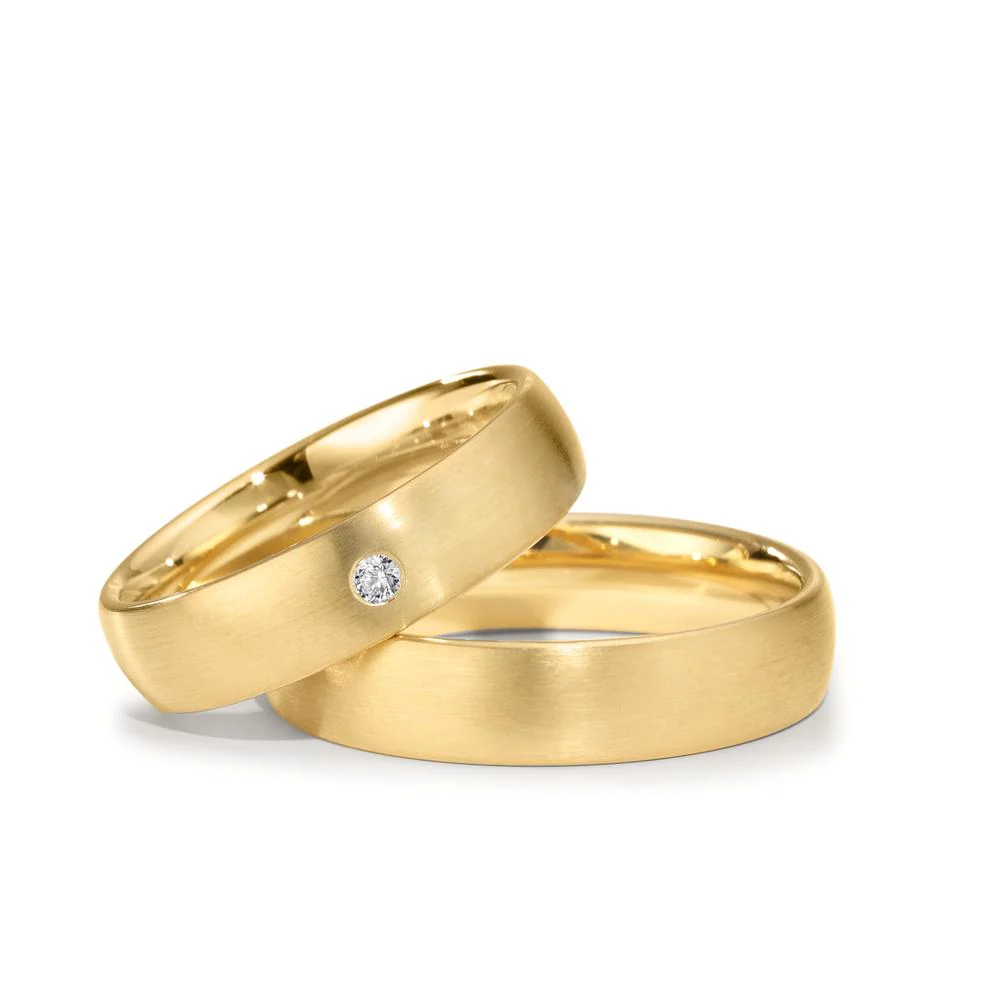 Anello del partner Oro giallo 750/18 carati Diamante 0.04 ct, w-si - Image 3