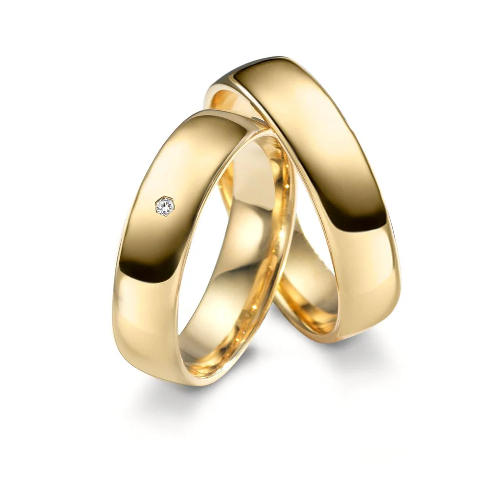 Anello del partner Oro giallo 750/18 carati Diamante 0.01 ct, tw-vsi - Image 3