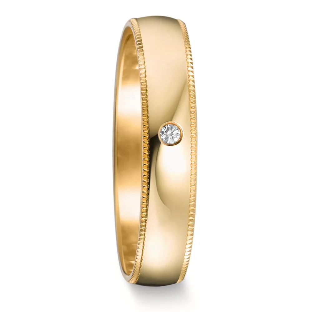Anello del partner Oro giallo 750/18 carati Diamante 0.01 ct, w-si